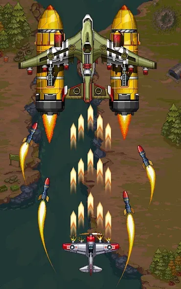 1945 Air Force: Airplane games (тысяча девятьсот сорок пять) [МОД: Много монет, Открытые уровни и Мега MOD] Screenshot 5