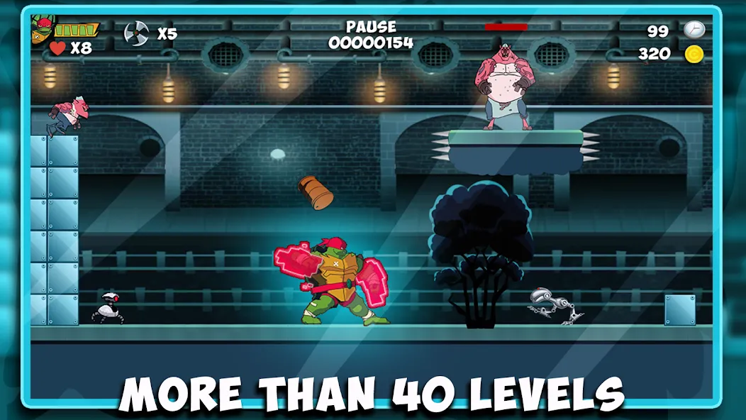 The turtle adventur ninja hero [МОД: Меню, Бесконечные монеты и Открытые уровни] Screenshot 3