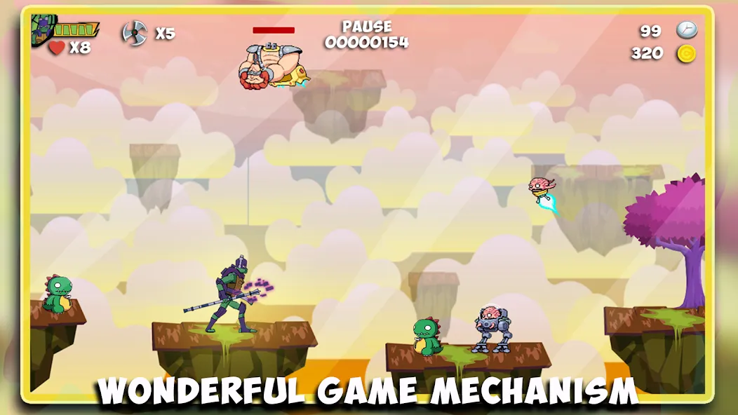 The turtle adventur ninja hero [МОД: Меню, Бесконечные монеты и Открытые уровни] Screenshot 4