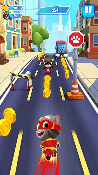 Talking Tom Hero Dash [МОД: Деньги, Монеты и Меню MOD] Screenshot 1