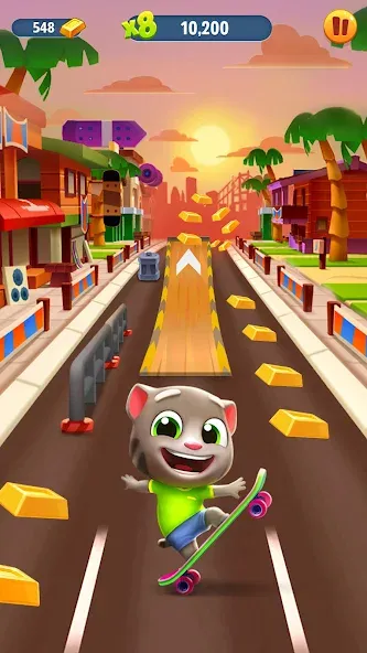 Talking Tom Gold Run [МОД: Меню, Бесконечные монеты и Открытые уровни] Screenshot 1