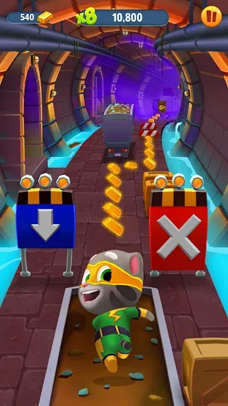 Talking Tom Gold Run [МОД: Меню, Бесконечные монеты и Открытые уровни] Screenshot 4