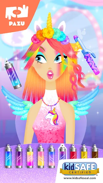 Girls Hair Salon Unicorn [МОД: Деньги, Монеты и Меню MOD] Screenshot 1