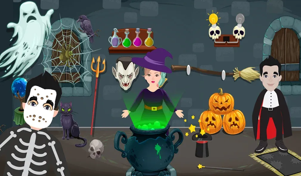 Pretend Play Halloween Party (Претендуй на Хэллоуинскую вечеринку) [МОД: Много монет, Открытые уровни и Мега MOD] Screenshot 5