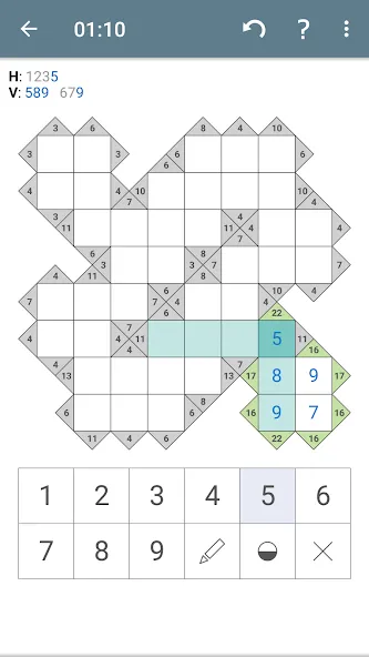 Kakuro (Cross Sums) [МОД: Много монет, Открытые уровни и Мега MOD] Screenshot 1