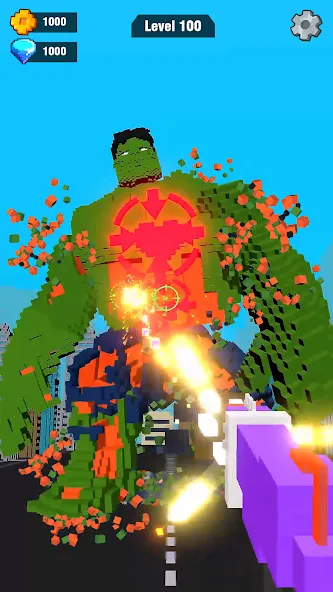 Pixel Shooting: Craft Demolish (Пиксельное стрелялка) [МОД: Все открыто, Дополнительные деньги и Меню MOD] Screenshot 1