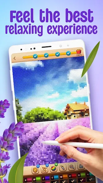 Cross-Stitch: Coloring Book (Кросс) [МОД: Много монет, Открытые уровни и Мега MOD] Screenshot 1