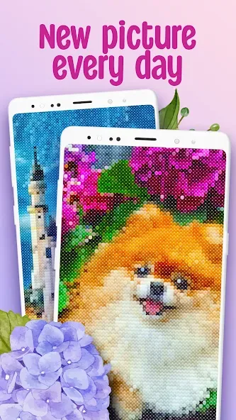 Cross-Stitch: Coloring Book (Кросс) [МОД: Много монет, Открытые уровни и Мега MOD] Screenshot 3