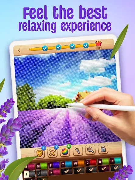 Cross-Stitch: Coloring Book (Кросс) [МОД: Много монет, Открытые уровни и Мега MOD] Screenshot 5