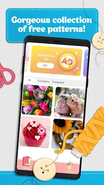 Cross Stitch Coloring Art (Кроссстич окрашивание искусства) [МОД: Деньги, Монеты и Меню MOD] Screenshot 4