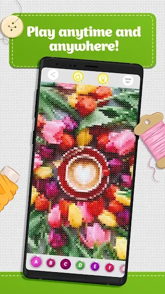 Cross Stitch Coloring Art (Кроссстич окрашивание искусства) [МОД: Деньги, Монеты и Меню MOD] Screenshot 5