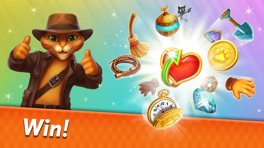 Indy Cat 2: Match 3 game [МОД: Деньги, Монеты и Меню MOD] Screenshot 4