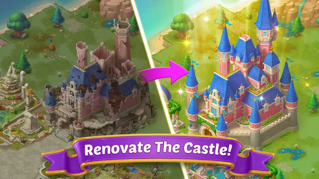 Merge Castle: Match 3 Puzzle (Мердж Кастл) [МОД: Все открыто, Дополнительные деньги и Меню MOD] Screenshot 5