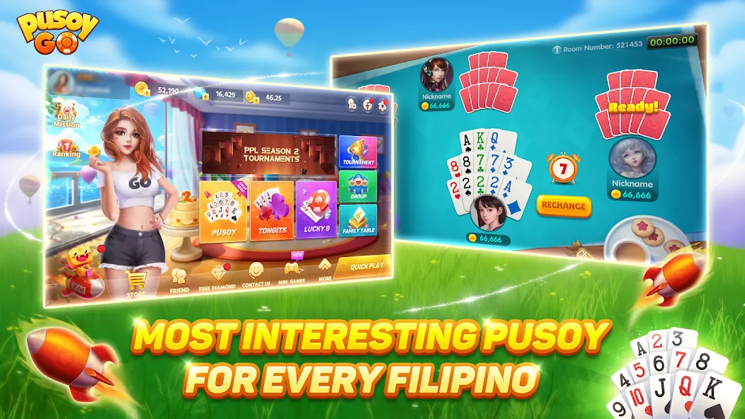 Pusoy Go-Competitive 13 Cards (Пусой Го) [МОД: Бесконечные деньги, Монеты и Мега MOD] Screenshot 2