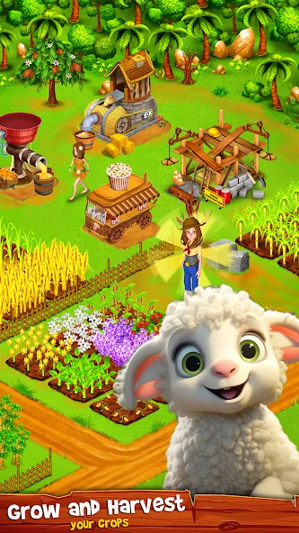 Country Valley Farming Game (Парадайз Хей Фарм Айленд) [МОД: Много денег, Монет и Все открыто] Screenshot 1