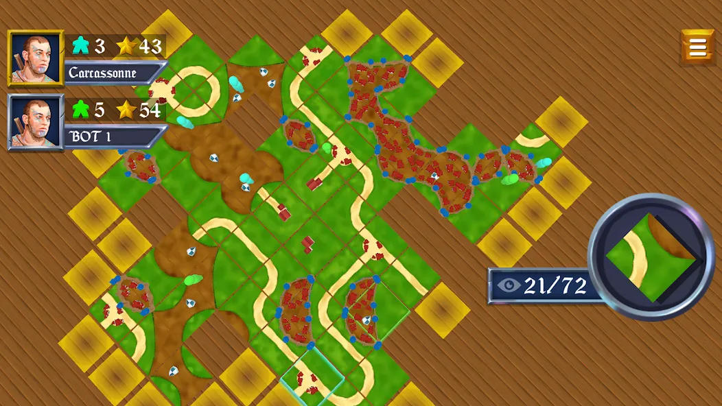 War of Carcassonne board Games (Каркассон) [МОД: Все открыто, Дополнительные деньги и Меню MOD] Screenshot 1