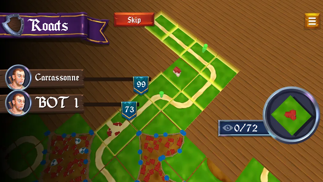 War of Carcassonne board Games (Каркассон) [МОД: Все открыто, Дополнительные деньги и Меню MOD] Screenshot 5