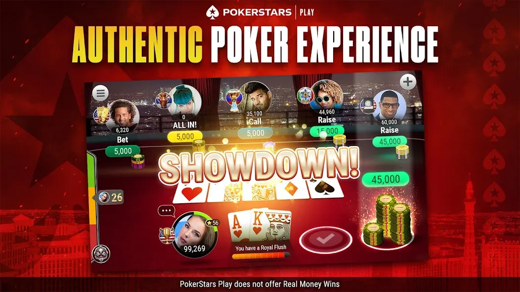 PokerStars Play: Texas Hold'em (ПокерСтарс Плей) [МОД: Меню, Бесконечные монеты и Открытые уровни] Screenshot 1
