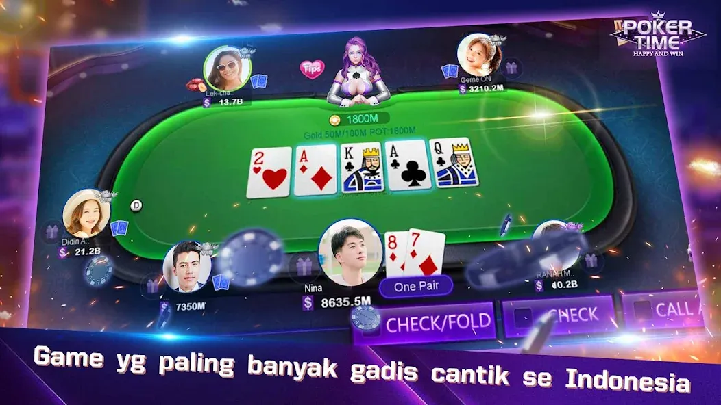 Poker Time- Pulsa Texas Holdem (Покер Тайм) [МОД: Деньги, Монеты и Меню MOD] Screenshot 1