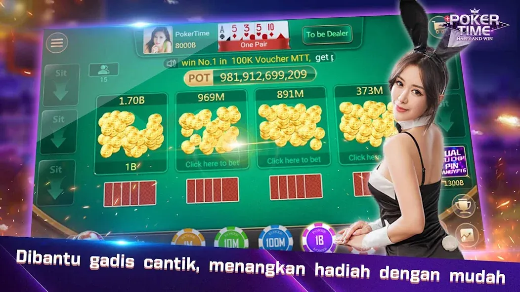 Poker Time- Pulsa Texas Holdem (Покер Тайм) [МОД: Деньги, Монеты и Меню MOD] Screenshot 2