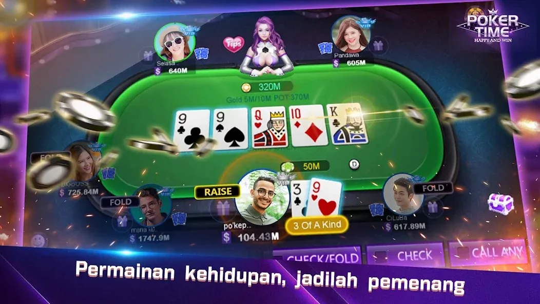 Poker Time- Pulsa Texas Holdem (Покер Тайм) [МОД: Деньги, Монеты и Меню MOD] Screenshot 3