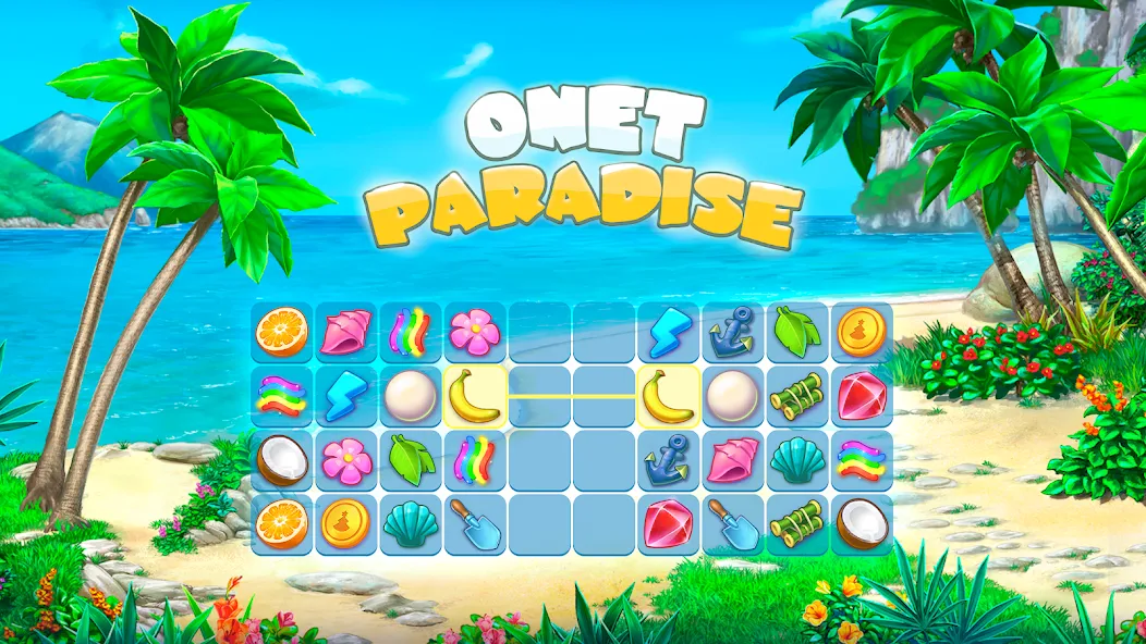 Onet Paradise: connect 2 tiles (Онет Парадайз) [МОД: Бесконечные деньги, Монеты и Мега MOD] Screenshot 1