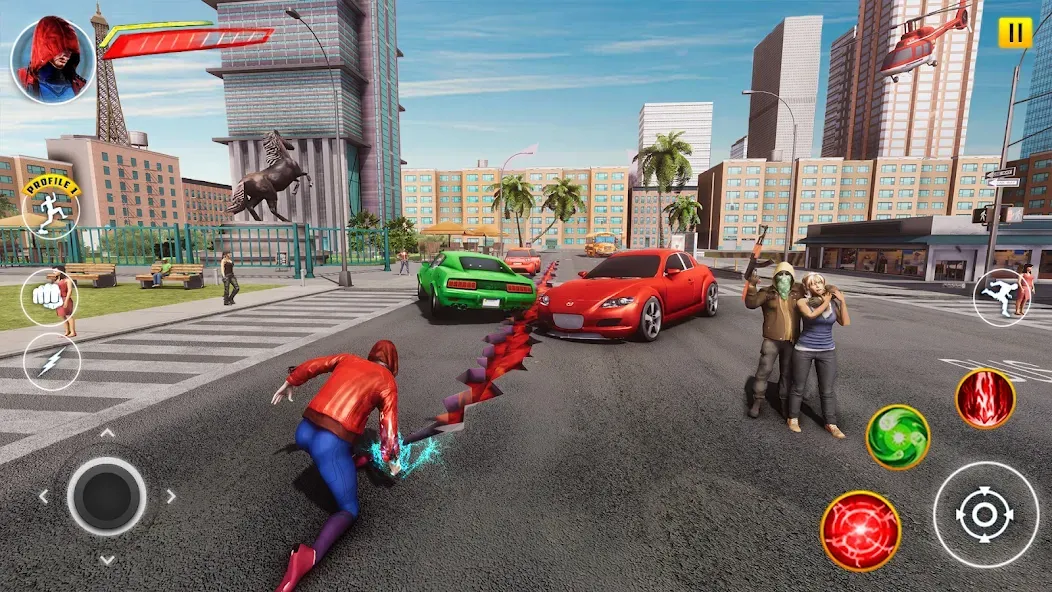Incredible Flying SuperHero 3D (Инкредибл Флайинг СуперГерой 3D) [МОД: Меню, Бесконечные монеты и Открытые уровни] Screenshot 1