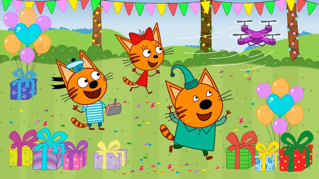 Kid-E-Cats: Kids birthday [МОД: Много монет, Открытые уровни и Мега MOD] Screenshot 3