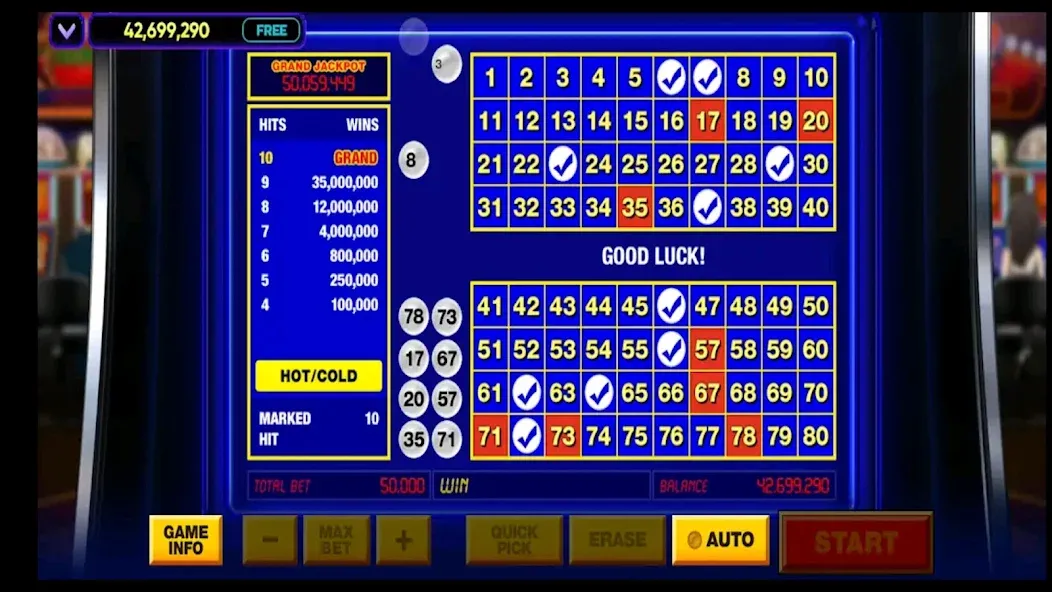 Vegas Keno (Вегас Кено) [МОД: Бесконечные деньги, Монеты и Мега MOD] Screenshot 5