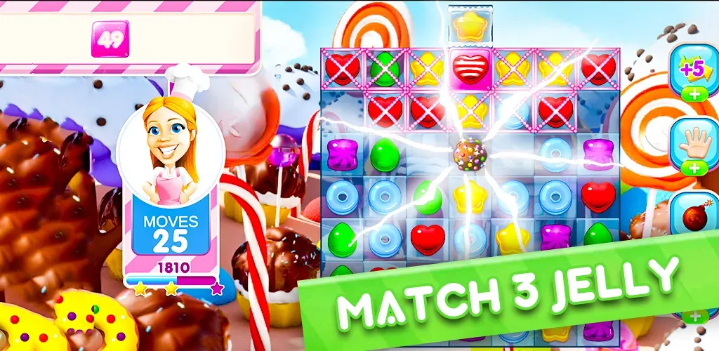 Jelly Kingdom Crush - Match 3 [МОД: Много монет, Открытые уровни и Мега MOD] Screenshot 1