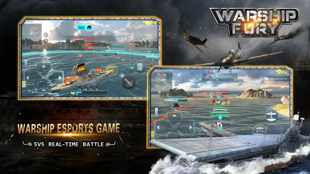 Warship Fury [МОД: Меню, Бесконечные монеты и Открытые уровни] Screenshot 2