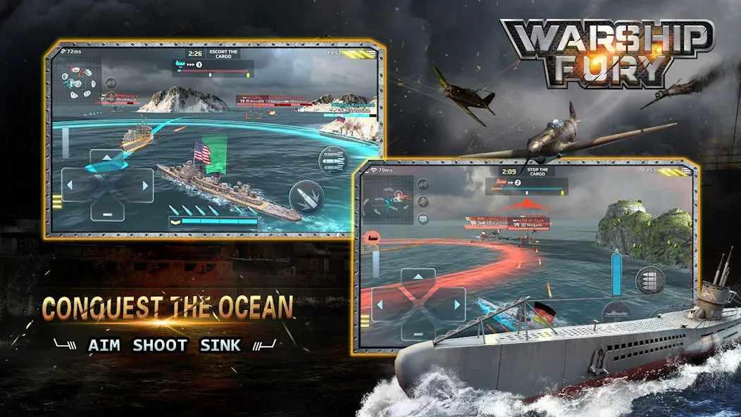 Warship Fury [МОД: Меню, Бесконечные монеты и Открытые уровни] Screenshot 3