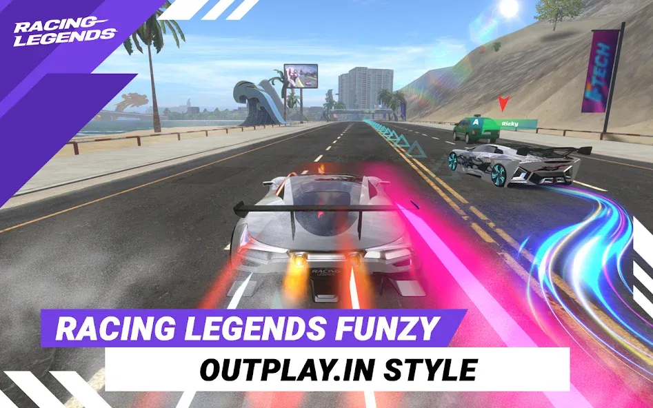 Racing Legends Funzy (Расинг Легендс Фанзи) [МОД: Много монет, Открытые уровни и Мега MOD] Screenshot 1