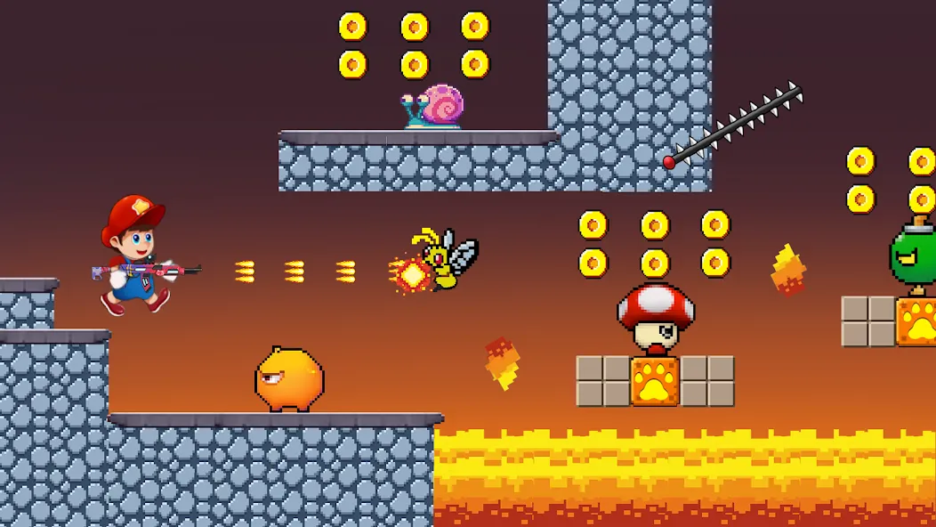 Super Mano : Adventure Jump (упер кэт ган) [МОД: Все открыто, Дополнительные деньги и Меню MOD] Screenshot 1