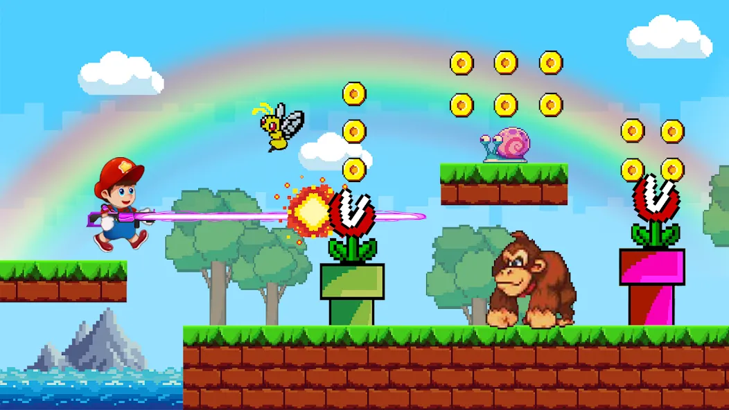 Super Mano : Adventure Jump (упер кэт ган) [МОД: Все открыто, Дополнительные деньги и Меню MOD] Screenshot 2