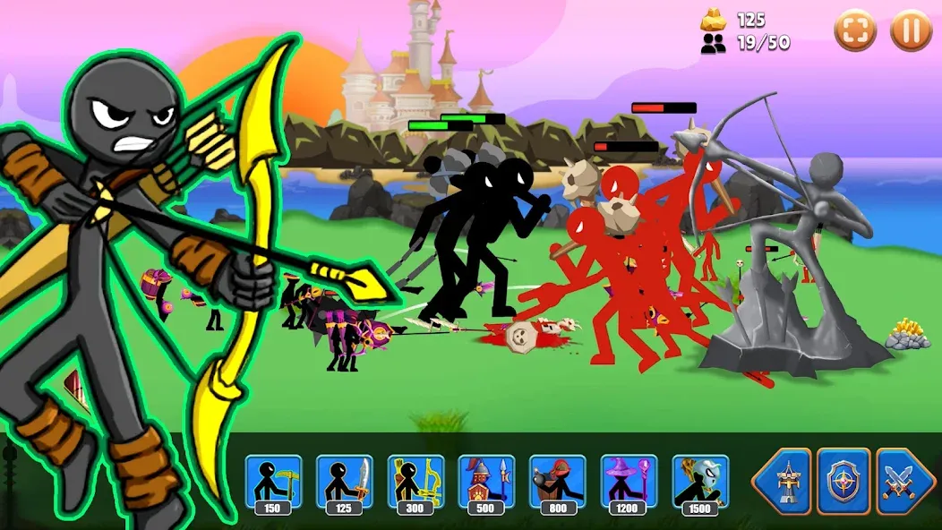 Stick Battle : War of Stick (Стикман вар) [МОД: Много денег, Монет и Все открыто] Screenshot 1