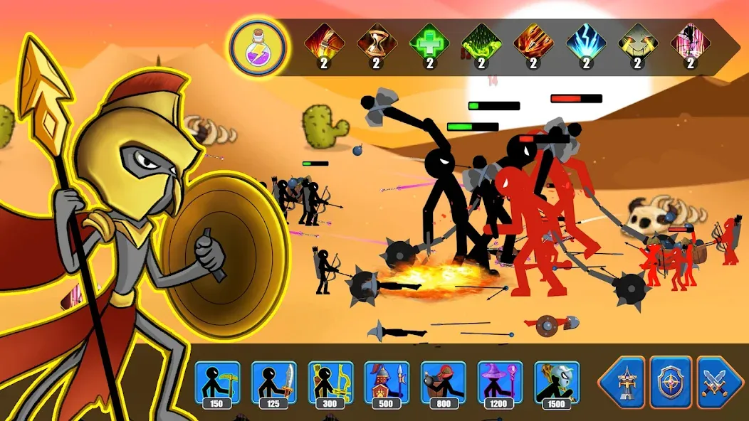 Stick Battle : War of Stick (Стикман вар) [МОД: Много денег, Монет и Все открыто] Screenshot 2