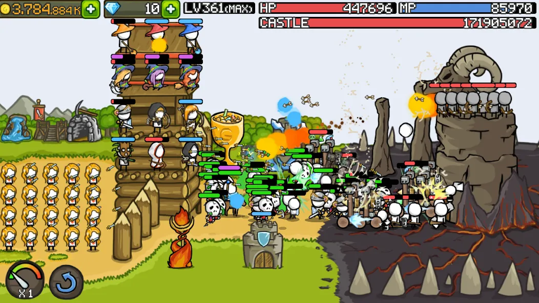 Grow Castle - Tower Defense (Гроу Касл) [МОД: Все открыто, Дополнительные деньги и Меню MOD] Screenshot 1