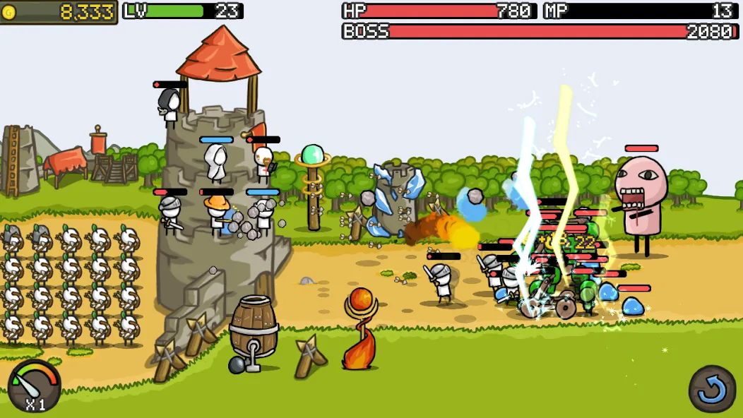 Grow Castle - Tower Defense (Гроу Касл) [МОД: Все открыто, Дополнительные деньги и Меню MOD] Screenshot 2