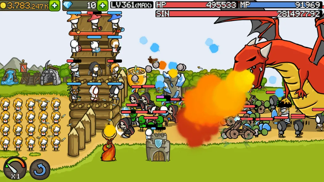 Grow Castle - Tower Defense (Гроу Касл) [МОД: Все открыто, Дополнительные деньги и Меню MOD] Screenshot 3
