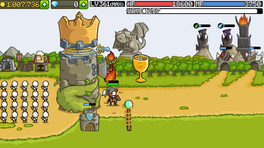 Grow Castle - Tower Defense (Гроу Касл) [МОД: Все открыто, Дополнительные деньги и Меню MOD] Screenshot 5