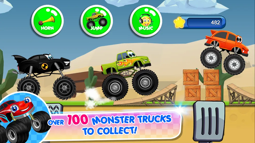 Monster Trucks Game for Kids 2 (Монстр Тракс Игра для Детей 2) [МОД: Много денег, Монет и Все открыто] Screenshot 2