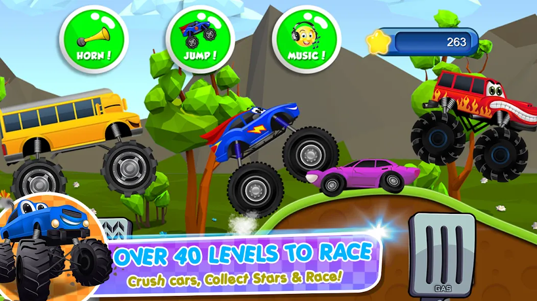 Monster Trucks Game for Kids 2 (Монстр Тракс Игра для Детей 2) [МОД: Много денег, Монет и Все открыто] Screenshot 4