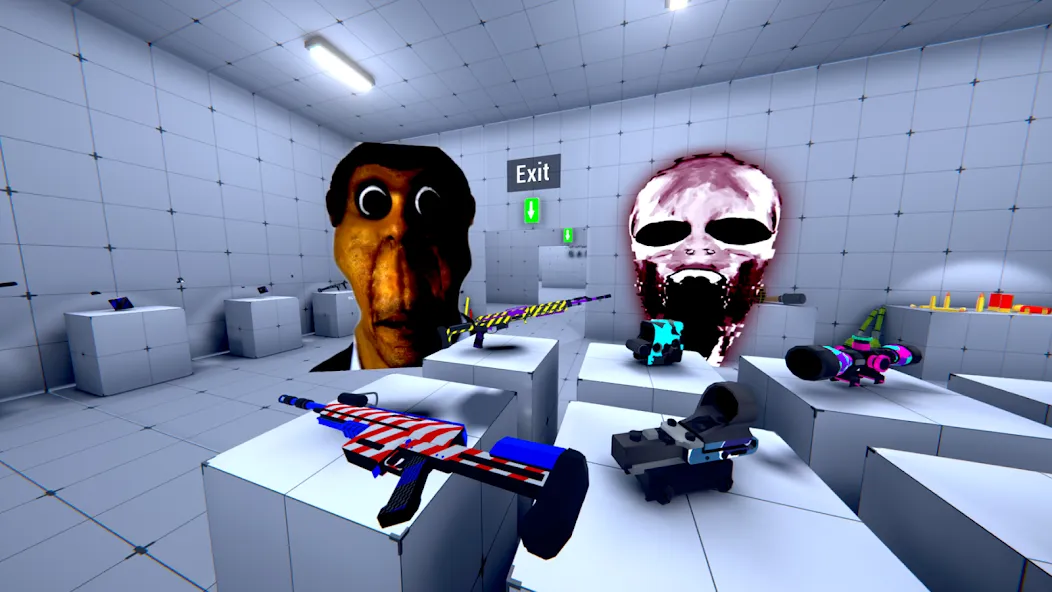Nextbots In Backrooms: Shooter (Некстботс в комнатах позади) [МОД: Бесконечные деньги, Монеты и Мега MOD] Screenshot 5