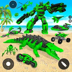 Скачать Crocodile Animal Robot Games [МОД: Деньги, Монеты и Меню MOD] | Взлом Crocodile Animal Robot Games на Андроид