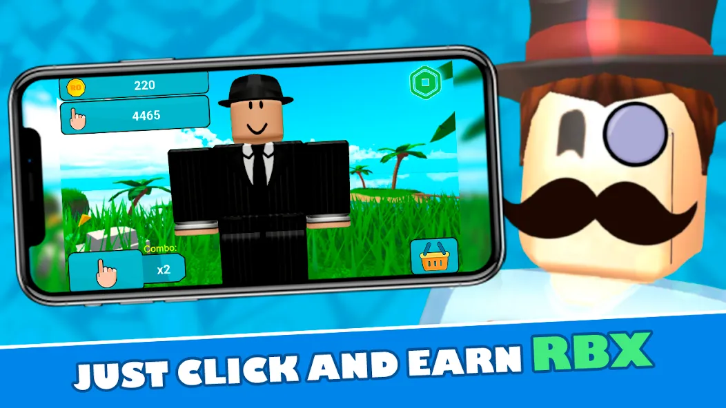 RoClicker - Robux (РоКликер) [МОД: Меню, Бесконечные монеты и Открытые уровни] Screenshot 1