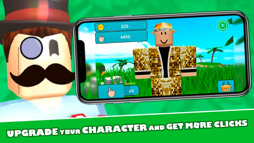 RoClicker - Robux (РоКликер) [МОД: Меню, Бесконечные монеты и Открытые уровни] Screenshot 2