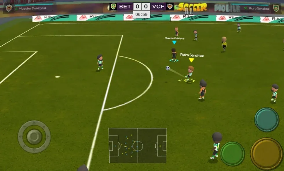 Super Arcade Soccer Mobile (упер Аркадный Футбол Мобильный) [МОД: Много монет, Открытые уровни и Мега MOD] Screenshot 1