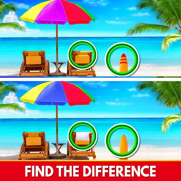 Find The Differences - Spot it [МОД: Меню, Бесконечные монеты и Открытые уровни] Screenshot 1