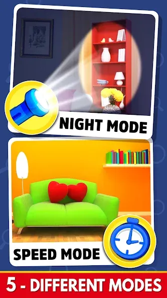 Find The Differences - Spot it [МОД: Меню, Бесконечные монеты и Открытые уровни] Screenshot 5